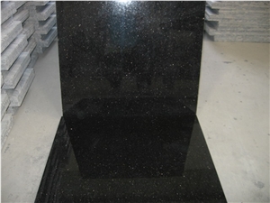 Indian Black Granite Black Galaxy Thin Tiles
