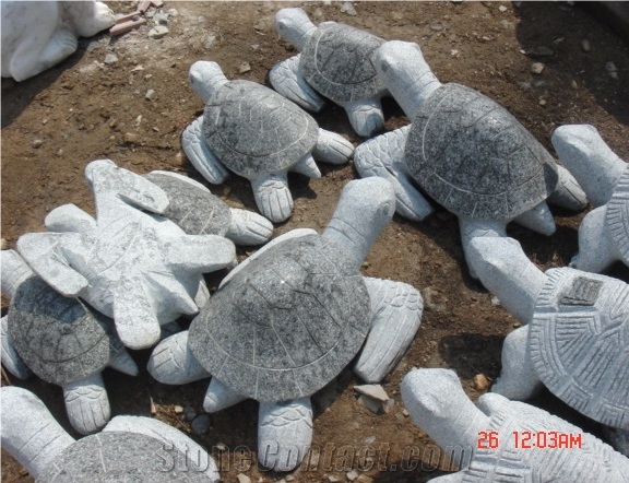 G341 Grey Granite Small Stone Animals for Decoration, Stone Animals in Garden and Landscaping