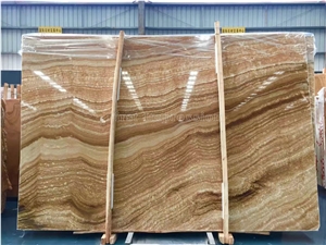 Best Price Yellow Wood Grain Onyx Slabs & Tiles/China Dark Yellow Onyx Slabs for Tv & Sofa Wall/High Quality Wooden Onyx Big Slabs/Luxury Brown Onyx