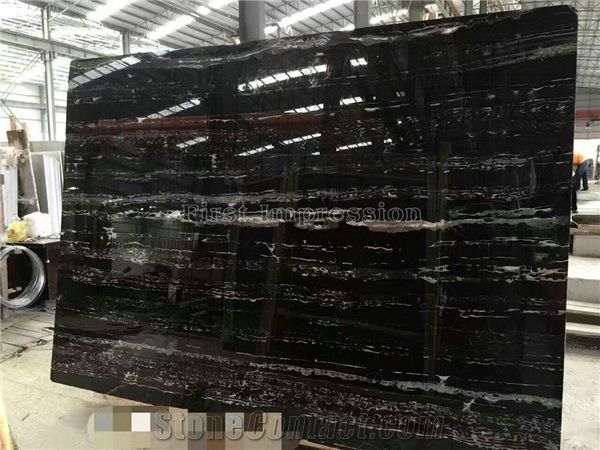 Cheap and Popular China Silver Dragon Black Marble/Polished Big Slabs/Tiles for Wall and Floor Covering/Skirting/Natural Building Stone with White Lines/Quarry Owner Manufacturers/High Quality Marble