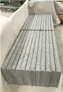 China G623 Light Grey Granite/Sesame White Flamed Granite Steps/Cheap Bianco Crystal Granite in Stairs Steps/Beveled Long Edge/Treads and Risers/Natural Building Stone Interior