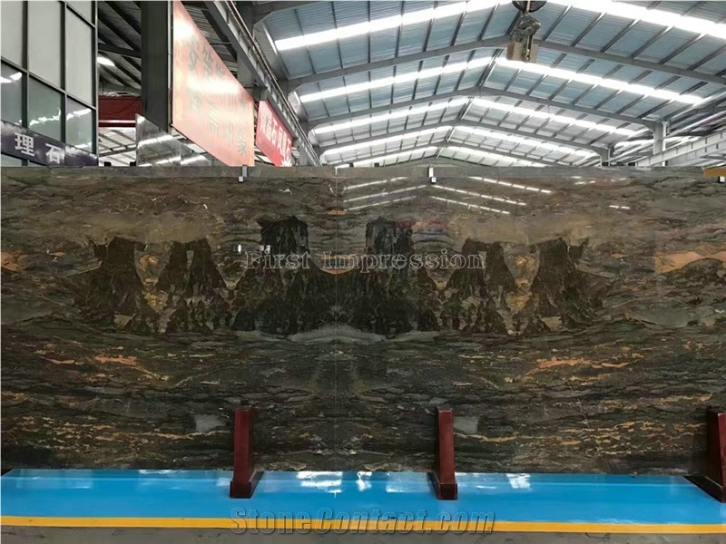 Hot Sale Andes Mountains Landscape Marble Slabs for Tv Wall/Bookmatching Marble Panels/Luxury Marble Slabs and Tiles/Good Price Bookmatching Stone Tiles
