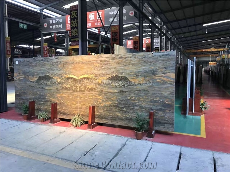 New Polished Popular Andes Mountains Landscape Marble Big Slab for Tv Wall/Bookmatching Marble Panels/Hot Sale Luxury Marble Slabs and Tiles/Good Price Bookmatching Stone Tiles/Brown Marble Slab