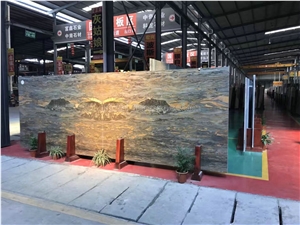 New Polished Popular Andes Mountains Landscape Marble Big Slab for Tv Wall/Bookmatching Marble Panels/Hot Sale Luxury Marble Slabs and Tiles/Good Price Bookmatching Stone Tiles/Brown Marble Slab