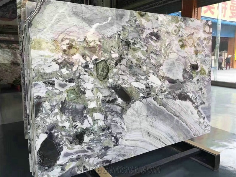 Popular New Polished Ice Green Marble Tiles & Slabs/Ice Connect Marble/White Beauty/Ice Green/China Green Marble/Green Marble Slabs/Floor & Wall Covering Tiles/Hot Sale Luxury China Marble