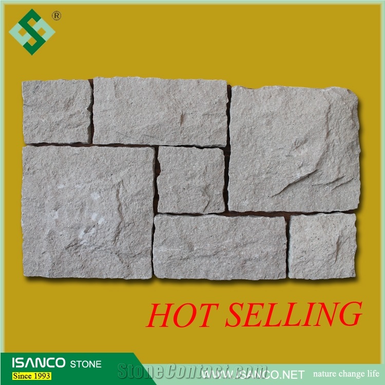 Beige Sandstone Walling Cladding Tiles, Flagstones