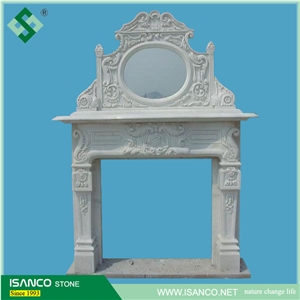 Western Style Natural Artifical Marble Decorative Polished Fireplace for Construct Decoration