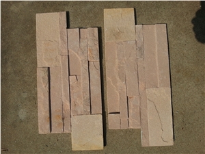 Beige Sandstone Slate China Split Face Culture Stone Ledge Stone Wall Decoor