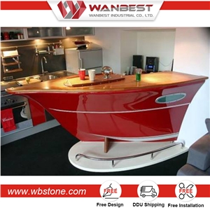 Bar for Home Furniture Atificial Stone Boat Shaped Bar