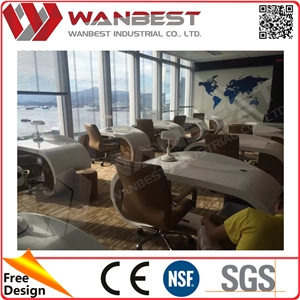 Commercial Desks Latest Fashion Long Top Design Stone Table for Worker