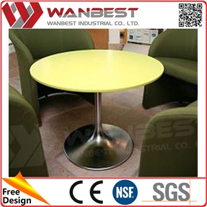 Customized High Quality Restaurant Round Acrylic Stone Tables with Stone Chairs for Restaurant/Home/Hotel