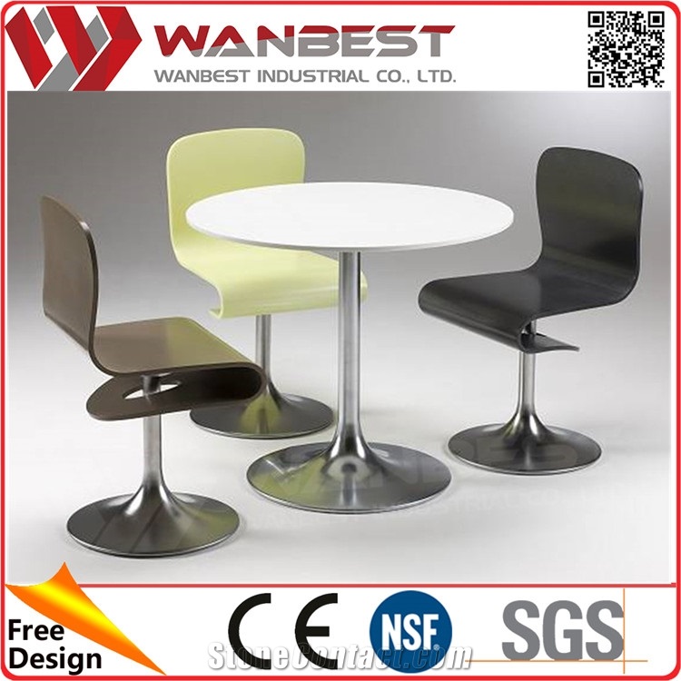 Customized High Quality Restaurant Round Acrylic Stone Tables with Stone Chairs for Restaurant/Home/Hotel