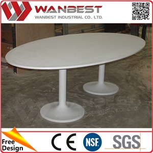 Factory Price High Gloss White Arfitificial Stone Restaurant Dining Table