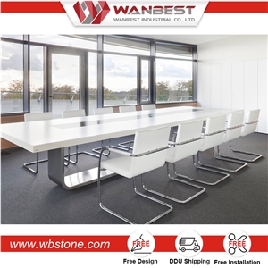 Latest Fashion Long Top Design Marble Stone Office Conference Table Design