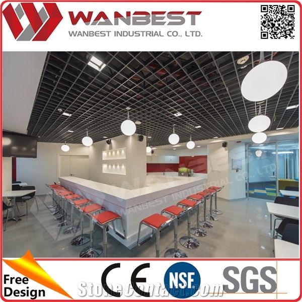 Restaurant Bar Counter Project White Solid Surface Solid Surface Restaurant Bar
