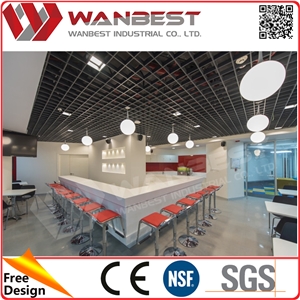 Restaurant Solid Surface Kitchen Bar Counter Design High Top Tables and Chairs