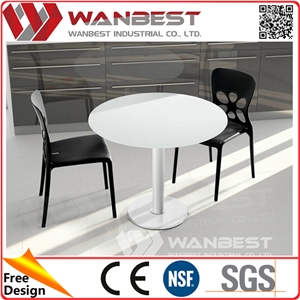 Round Arfitificial Marble Fast Food Restaurant Dining Table and Chair
