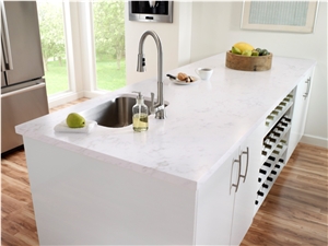 Quartz Kitchen Countertops/Pure White Quartz Kithen Island Top/Pure White Engineered Quartz Bar Tops