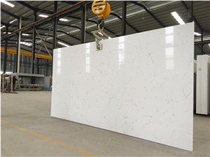 Quartz Stone Bs3004 White Bule Artificial Grain from Guangdong China Solid Surfaces Polished Slabs & Tiles Engineered Stone for for Hotel Kitchen,Bathroom Walling Panel