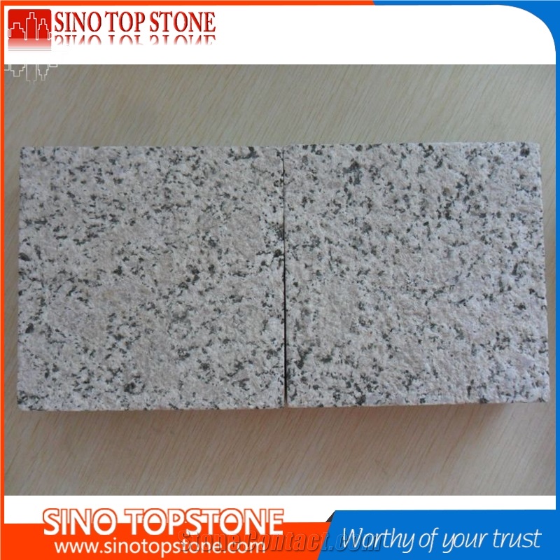 China Popular Cheapest Light Grey Granite with Grey Spots G383 Pearl Flower Flamed Tiles Floor and Wall Covering