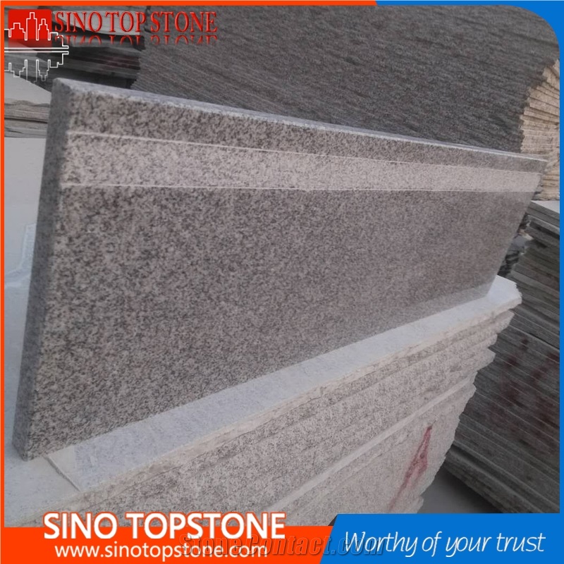 Natural Polished G603 Grey Granite Stair with 5cm Flamed Anti-Slip Line