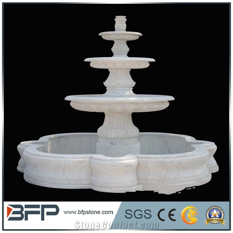 China Made Three Tier Marble Carved Garden Water Fountain