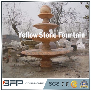Garden Founain, Yellow Travertine Fountain, Hy Yellow Travertine Fountains, China Yellow Travertine Fountains