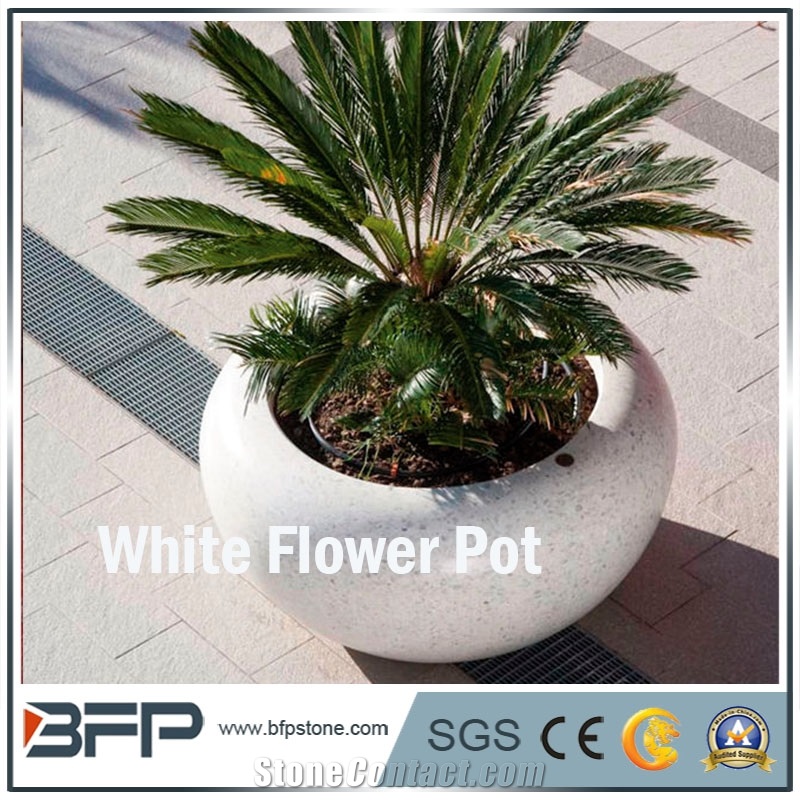Stone Planter Flower Pots Garden Vases,Flower Carved Granite Stone Planter Pot