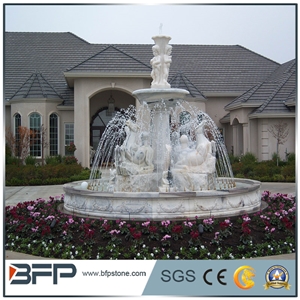 White Marble Sculptured Fountain&Granite Floating Sphere Fountain&Handcarved Exterior Fountains for Garden Decoration& Large Garden Water Fountain