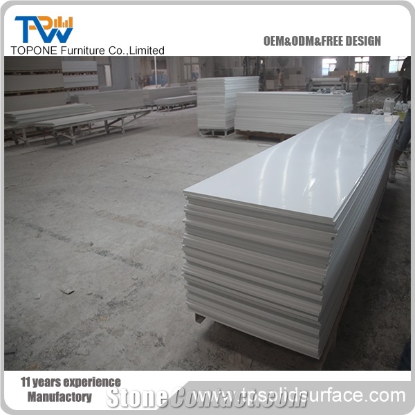 12mm Thickness Glacier White Acrylic Solid Surface Artificial Marble Sheet