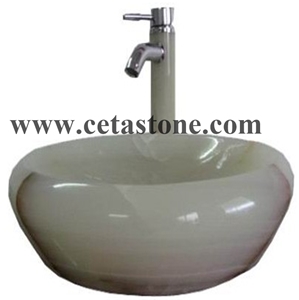 Bathroom White Sinks&Wash Basins&Round Marble Sinks