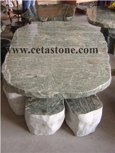 Grey Granite Garden Table&Chairs&Outdoor Table Sets&Exterior Stone Table&Garden Chairs