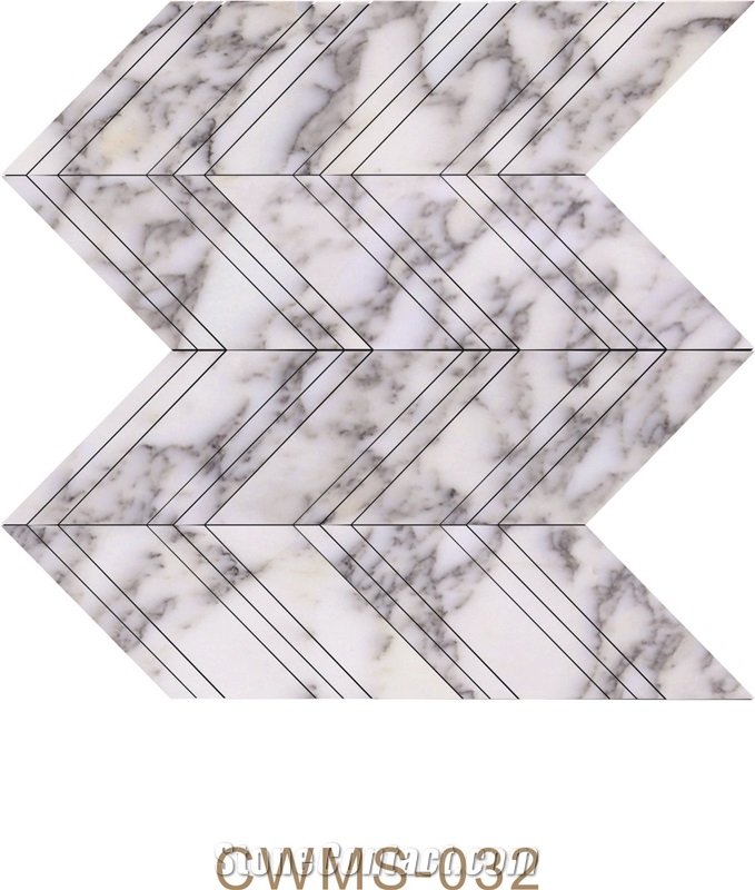 Arebescato Herringbone Mosaic Tiles Pofung Marble