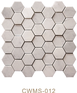 Carrara White Mosaic Hexagon 3d Pofung Marble,Italian Natural Marble,Good Choice for Wall & Floor Covering
