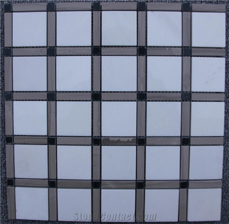 Mosaic White/Grey/Black Marble Tiles Pofung Marble