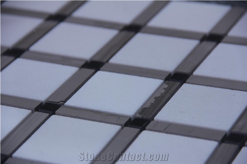 Mosaic White/Grey/Black Marble Tiles Pofung Marble