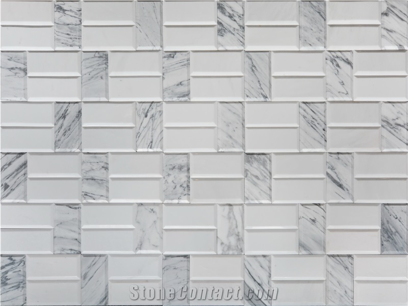 Pofung Marble Carrara White/Venato Carrara/Sivec White Subway Tiles