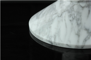 Pofung Marble Natural Marble Arabescato Round Lampshade