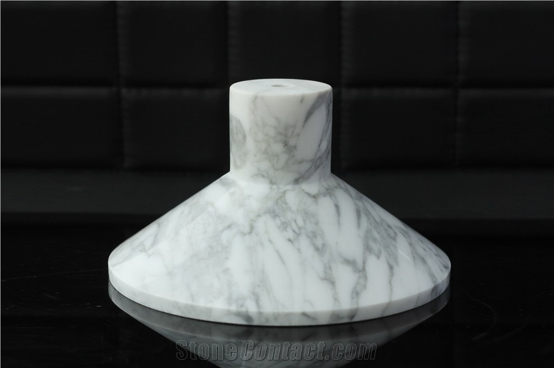 Pofung Marble Natural Marble Arabescato Round Lampshade
