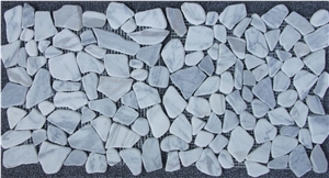 Venato Carrara River Rocks Pebble Mosaic Tiles Tumbled Pofung Marble