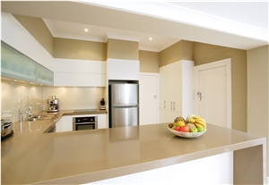 Beige Quartz Stone Slabs for Kitchen Decoration ,For Your Kitchen High Quality Design