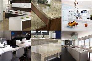 Quality and Cheap Factory Direct Sale Quartz Stone Kitchen Countertops,Kitchen Bar Top or Kitchen Desk Top,Bench Tops