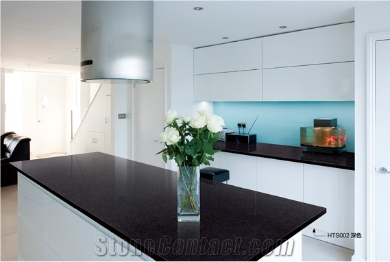 The Best Quality Solid Surface Black Quartz Stone Slabs, Flooring ,Sheets for Various Countertops Made in China