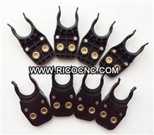 Iso20 Tool Holder Clips, Cnc Tool Holder Forks, Woodworking Tool, Tool Holder Clamps, Black Iso20 Tool Holders, Plastic Replace Fingers, Atc Cnc Machines Tool, Wood Machine Forks, Tool Changer Gripper
