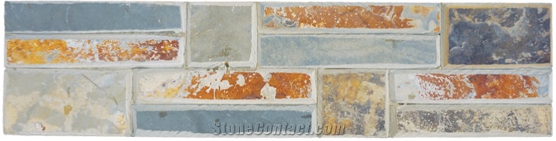 Bevel Slate Natural Culture Stone,Stack Wall Stone,Cladding,Stone Veneer,Rusty Slate