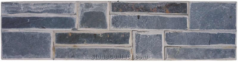 Black Slate Bevel Natural Culture Stone,Stone Veneer,Wall Cladding,Stack Stone,Gc-018,Slate Wall
