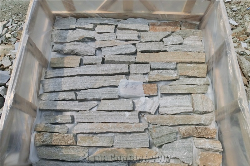 Random Flagstone Wall, Irregular Flagstone Cladding, Random Flagstone Wall Paver, Irregular Flagstone Courtyard Wall