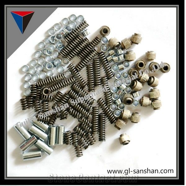 Diamond Wire Saw Beads Widely Usde for Cutting Beige Stone, Dry Cutting, Egpyt Cutting, Mexico Cutting