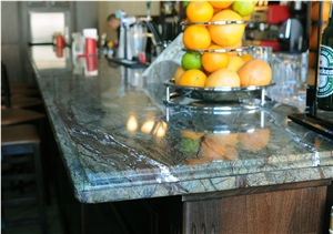 Rain Forest Green Marble Commercial Kitchen Counter Top