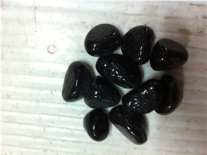 Black Color Polished Pebbles Stone